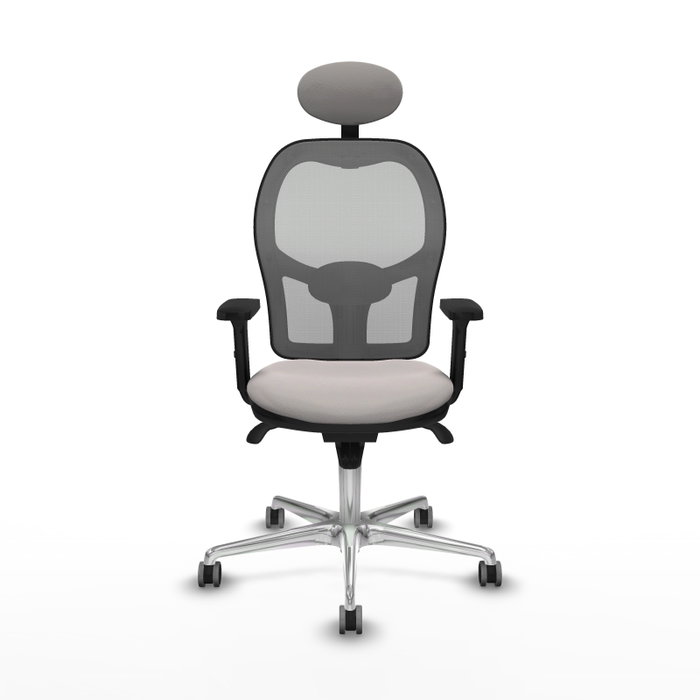 PIQUERAS Y CRESPO Silla de oficina Jorquera con mecanismo Sincro, Blanco y Gris