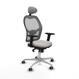 PIQUERAS Y CRESPO Silla de oficina Jorquera con mecanismo Sincro, Blanco y Gris
