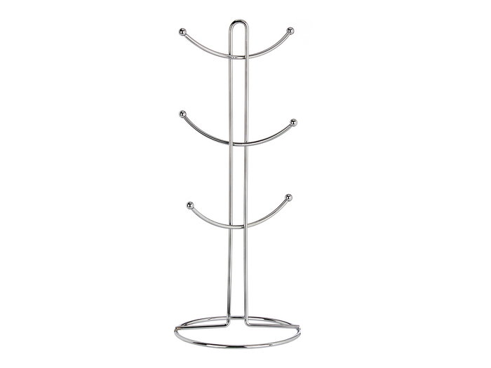 Kinvara Soporte para 6 Tazas Cromado de Metal 16x16x39 cm (Set de 6)