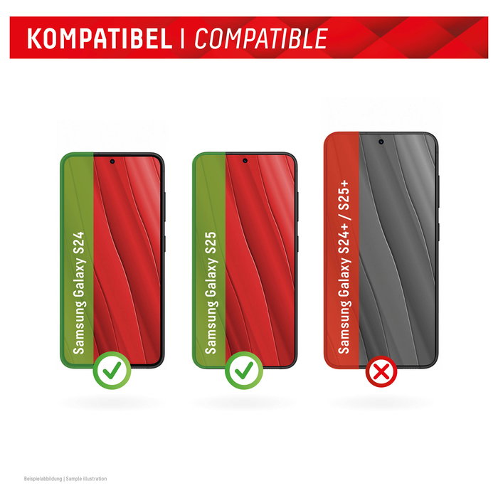 Displex Protector de Pantalla de Vidrio Templado 9H para Samsung Galaxy S24 y S25, Ultra Delgado, Antihuellas, Transparente, Aplicación en Seco, Incluye Kit de Limpieza, Ref. 01906