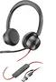 Poly Blackwire 8225 Auriculares estéreo USB-C con certificación Microsoft Teams y adaptador USB-C/A, Negro