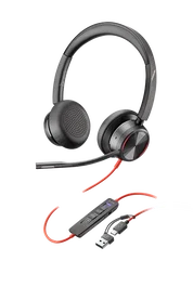 HP Poly Blackwire 8225 Stereo Microsoft Teams Certified USB-C Headset + Adaptador USB-C/A