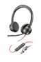Poly Blackwire 8225 Auriculares estéreo USB-C con certificación Microsoft Teams y adaptador USB-C/A