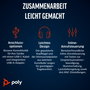 Poly Blackwire 8225 Auriculares Estéreo USB-C con Certificación Microsoft Teams y Adaptador USB-C/A, Negro