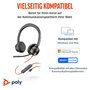 Poly Blackwire 8225 Auriculares Estéreo USB-C con Certificación Microsoft Teams y Adaptador USB-C/A, Negro