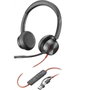 Poly Blackwire 8225 Auriculares estéreo USB-C con certificación Microsoft Teams y adaptador USB-C/A, Negro