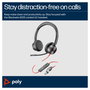 Poly Blackwire 8225 Auriculares estéreo USB-C con certificación Microsoft Teams y adaptador USB-C/A, Negro