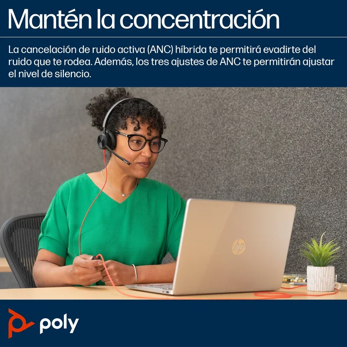 HP Poly Blackwire 8225 Stereo USB-C/A con Certificación Microsoft Teams, Negro HP Poly Blackwire 8225 Stereo USB-C/A con Certificación Microsoft Teams, Negro