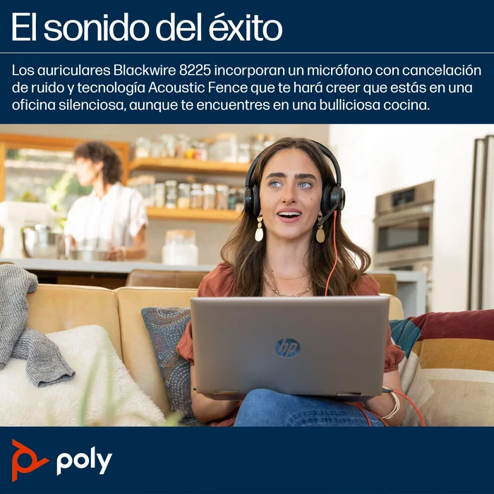 HP Poly Blackwire 8225 Stereo USB-C/A con Certificación Microsoft Teams, Negro HP Poly Blackwire 8225 Stereo USB-C/A con Certificación Microsoft Teams, Negro