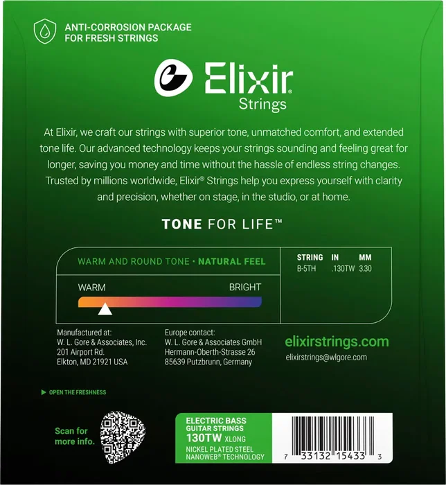 Elixir Cuerda Individual Bajo Nanoweb 130XL-TW