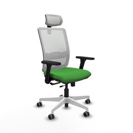 PIQUERAS Y CRESPO Silla de oficina Haches Verde y Blanco con Mecanismo Sincro/Traslack