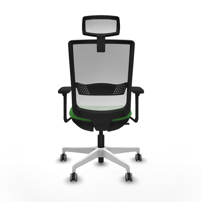 PIQUERAS Y CRESPO Silla de oficina Haches Verde y Blanco con Mecanismo Sincro/Traslack