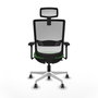 PIQUERAS Y CRESPO Silla de oficina Haches Verde y Blanco con Mecanismo Sincro/Traslack
