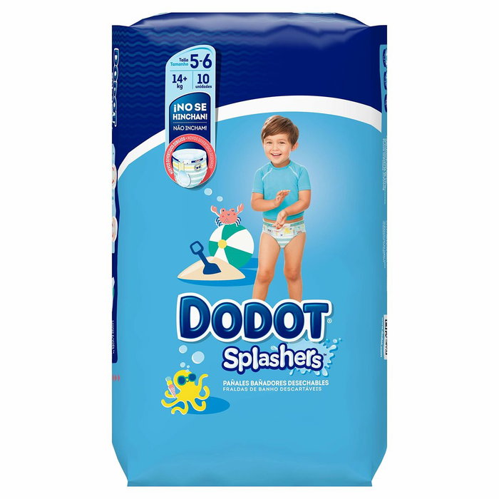 Dodot Splashers Bañador Desechable Talla 5-6 +14 kg, 10 Unidades