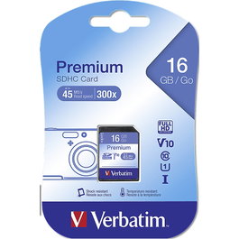 Verbatim Tarjeta SDHC Premium de 16 GB Clase 10