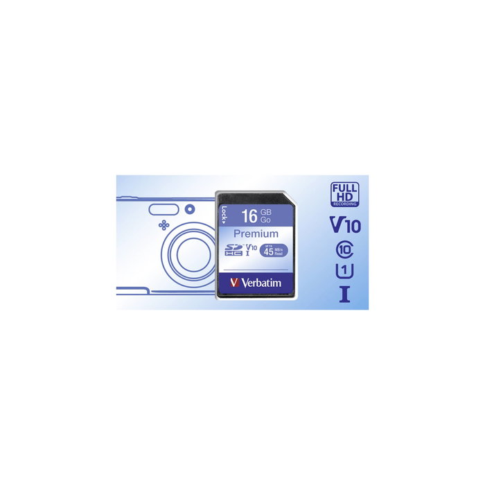 Verbatim Tarjeta SDHC Premium de 16 GB Clase 10 Verbatim Tarjeta SDHC Premium de 16 GB Clase 10