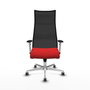 PIQUERAS Y CRESPO Sillón Albacete Rojo y Negro con Mecanismo Sincro y Base de Aluminio