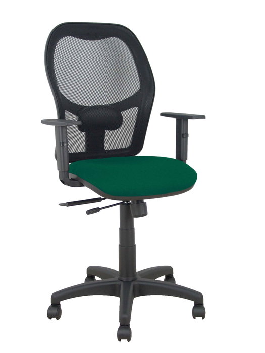 PIQUERAS Y CRESPO Silla Alocén con respaldo de malla negra y asiento verde botella PIQUERAS Y CRESPO Silla Alocén con respaldo de malla negra y asiento verde botella