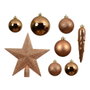 Decoris Adornos de Navidad Bronce, Caja de 33 piezas