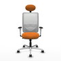 PIQUERAS Y CRESPO Silla de oficina Zulema Naranja y Blanco