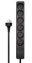 MicroConnect Regleta MC-GRU0601DKB Danesa Negra 6 Tomas con Cable de 1m