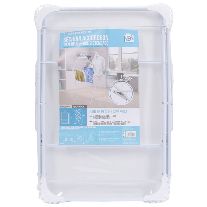 Je cherche une Idee Tendedero Acordeón 10 M Ma Petite Buand, Plegado 50x72 cm, Desplegado 48x44 cm, Altura 139 cm