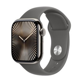 Apple Watch Series 10 A3001 Smartwatch Caja 42mm Titanio Natural con Pulsera Deportiva Gris Piedra