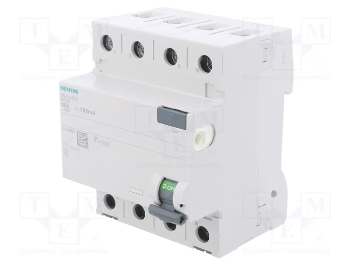 SIEMENS 5SV 3+N Interruptor diferencial 25A 0,1A SIEMENS 5SV 3+N Interruptor diferencial 25A 0,1A