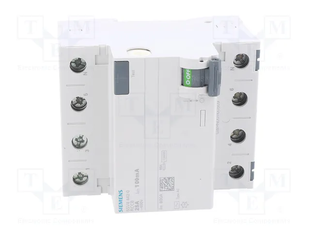 SIEMENS 5SV 3+N Interruptor diferencial 25A 0,1A SIEMENS 5SV 3+N Interruptor diferencial 25A 0,1A
