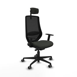 PIQUERAS Y CRESPO Silla de oficina Mardos con mecanismo Sincro/Traslack, Negro