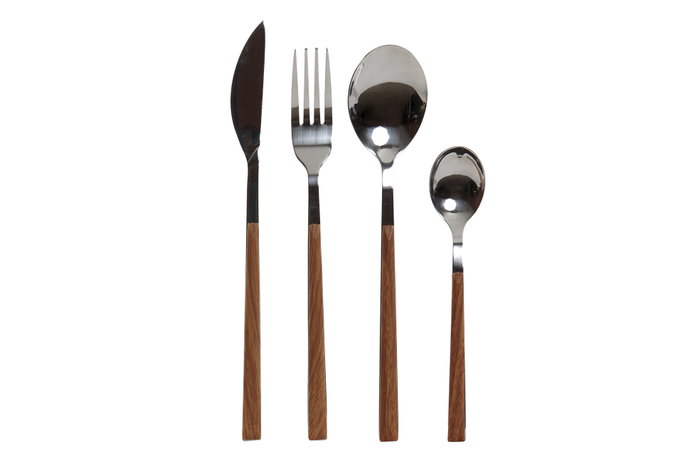 DKD Home Decor Set de Cubertería Classic Mision de 16 Piezas Plateado y Marrón, Inox y ABS DKD Home Decor Set de Cubertería Classic Mision de 16 Piezas Plateado y Marrón, Inox y ABS