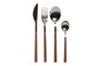 DKD Home Decor Set de Cubertería Classic Mision de 16 Piezas Plateado y Marrón, Inox y ABS
