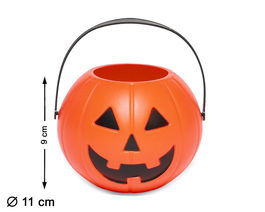 Cubo Recoge Caramelos Calabaza Naranja 11 X 8.5 cm Halloween