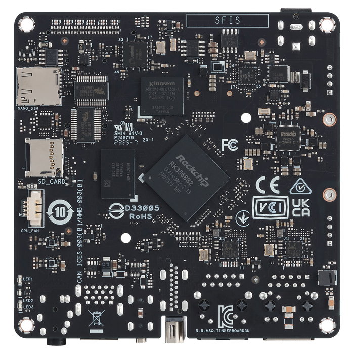 ASUS TINKER BOARD 3N/4G/32G Placa Base Rockchip RK3568, 4GB RAM, 32GB eMMC, Rockchip