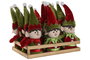 DKD Home Decor Figura de Elfo Surtido de 2 Unidades Verde y Rojo, 26x18x22 cm