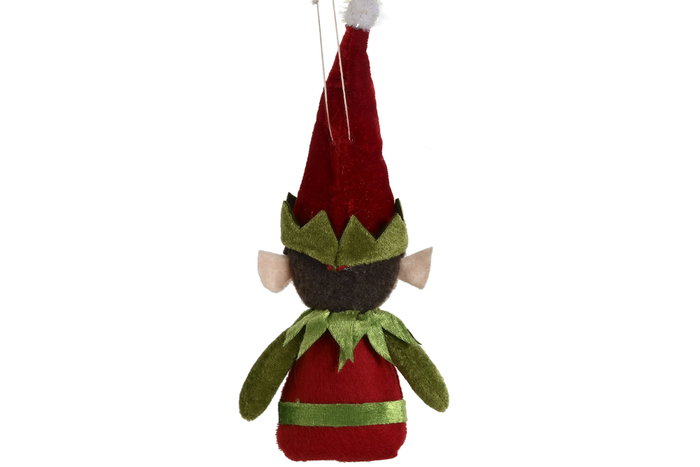 DKD Home Decor Figura de Elfo Surtido de 2 Unidades Verde y Rojo, 26x18x22 cm