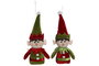 DKD Home Decor Figura de Elfo Surtido de 2 Unidades Verde y Rojo, 26x18x22 cm