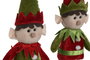 DKD Home Decor Figura de Elfo Surtido de 2 Unidades Verde y Rojo, 26x18x22 cm