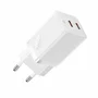 Baseus GaN5 Pro 40W Cargador Rápido Universal de Pared con 2 Puertos USB-C, Blanco - Tecnología PD 3.0, PPS y QC 3.0