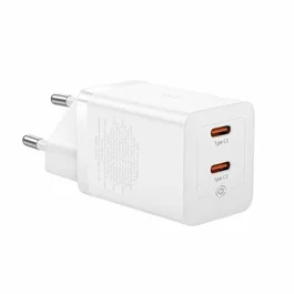 Baseus GaN5 Pro Cargador Rápido 40W Dual Puerto USB-C Blanco - Tecnología GaN, PD 3.0, QC 3.0, PPS, Universal, Protecciones