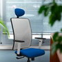 PIQUERAS Y CRESPO Silla de oficina Motilla con mecanismo Sincro, Crema y Azul