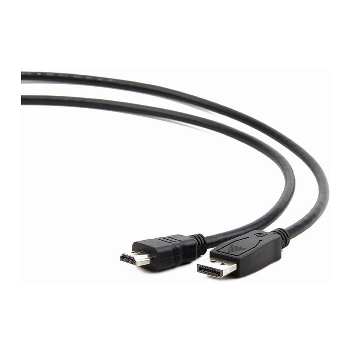 Gembird Cable DisplayPort a HDMI, 1m, Negro, CC-DP-HDMI-1M, Adaptador de Vídeo para Monitor, PC o Portátil
