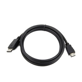 Gembird Cable DisplayPort a HDMI, 1m, Negro, CC-DP-HDMI-1M, Adaptador de Vídeo para Monitor, PC o Portátil