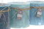 DKD Home Decor Vela Basicos Turquesa Azul 12 x 12 x 12 cm (3 Unidades)