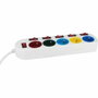 GAO Regleta de enchufes de 5 tomas con interruptores, 16 A, 230 V