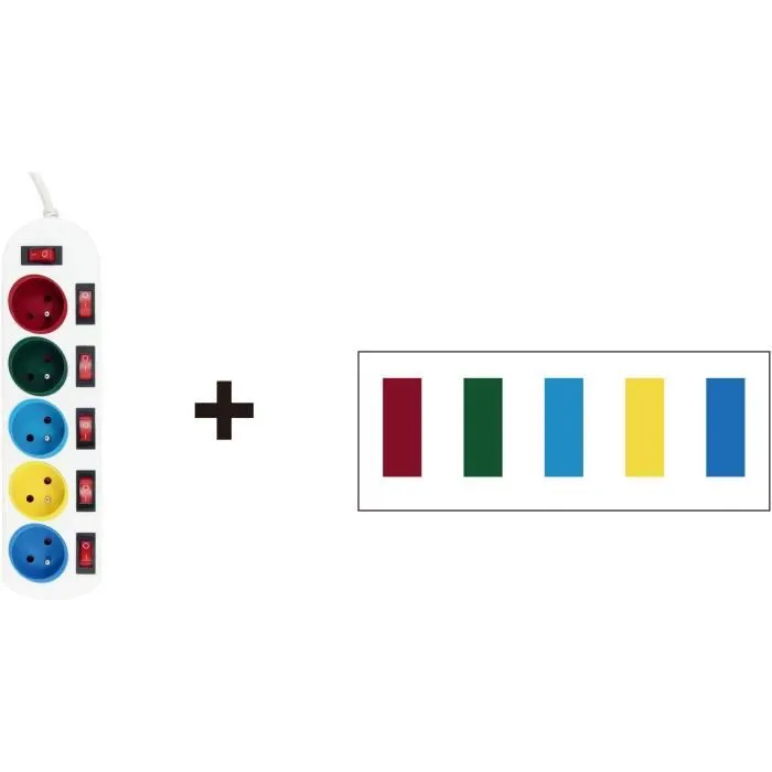 GAO Regleta con 5 Tomas, Interruptores, 16A, 230V - AUC1708617673088