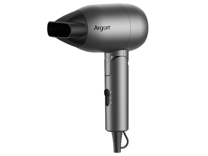 Argon Secador de Pelo Plegable 1500W Antracita Negro Mate 14x7x10cm (Set de 6)