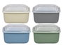 LEKNES Set de 3 Fiambreras con Rayas (600 ml, 1,1 l y 1,8 l)