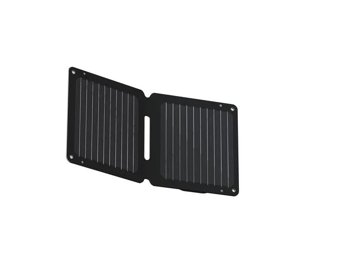 Xtorm XR2S14 Panel Solar Plegable 14W Negro para Exterior con USB-A, USB-C, Carga Doble, Certificación IPX4 y Pantalla LCD - Cargador Solar Portátil
