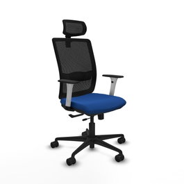 PIQUERAS Y CRESPO Silla de oficina Haches con mecanismo Sincro/Traslack Azul y Negro
